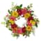 23" Pink & Yellow Chrysanthemum & Daisy Floral Spring Wreath